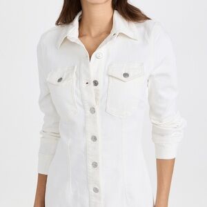 7 For All Mankind Cream Button-Up Dress